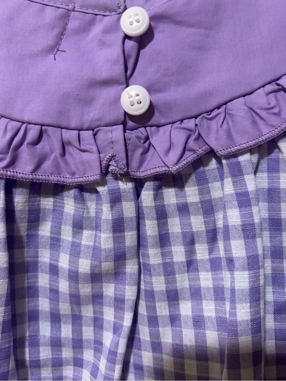 Lilac Gingham Sundress with Embroidered Bow Yoke